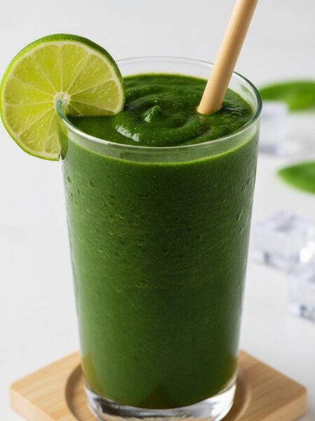 Detox Green Smoothie with Spinach & Ginger