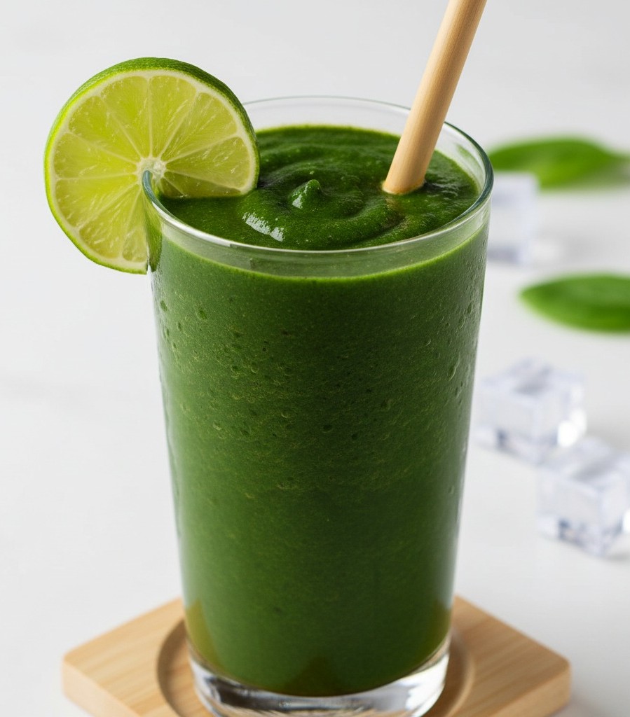 Detox Green Smoothie with Spinach & Ginger